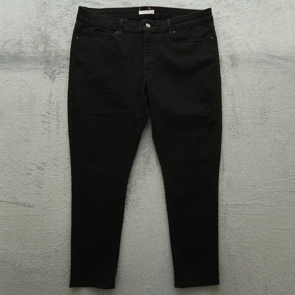 Levi's 711 Jeans Women's Size 33 Black Mid-Rise Skinny Ankle Denim 26" Inseam